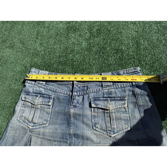 Vintage Y2K EDC by Esprit Denim Distressed Jean Mini Skirt - Size 38 - Picture 7 of 11